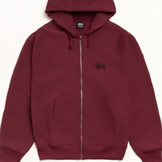 (새상품)스투시 Stock Seou 집업 후드
와인색