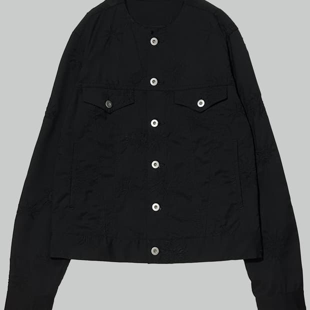 꼼데가르송 블랙 자수 트러커 자켓