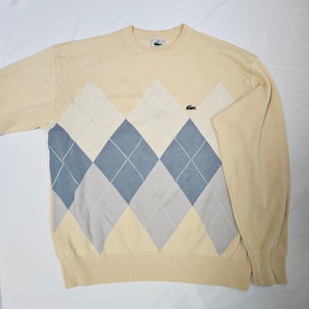 00s 라코스테 아가일패턴 니트 스웨터 코튼 100