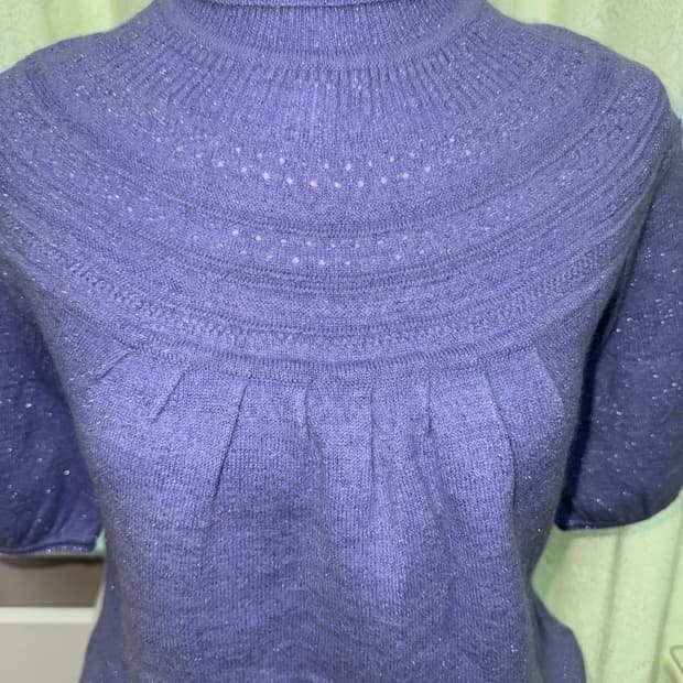 Vintage glitter purple high neck half T