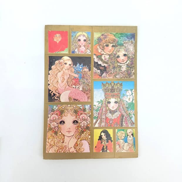 일본 애니메이션 추정 고전 순정만화 캐릭터 스티커 고전문구