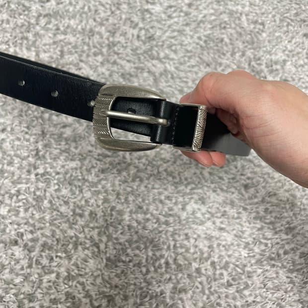 토니웩 Embossed Sliver Western Buckle 벨트