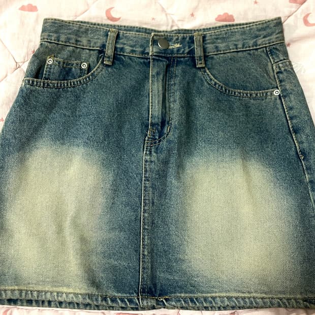 노브랜드 빈티지 워싱 청치마