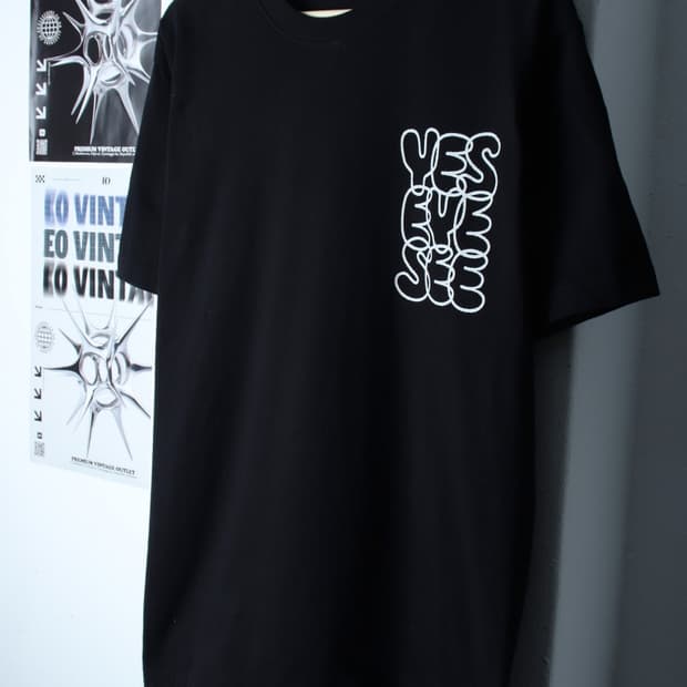(L-XL) 예스아이씨 반팔 티셔츠 빅로고 블랙 스트릿-H31709