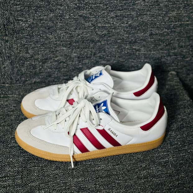 아디다스 삼바 OG 흰/버건디 270
