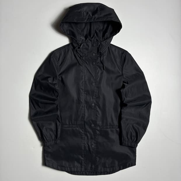 버버리 블랙 후드 나일론 윈드브레이커 자켓 R2351