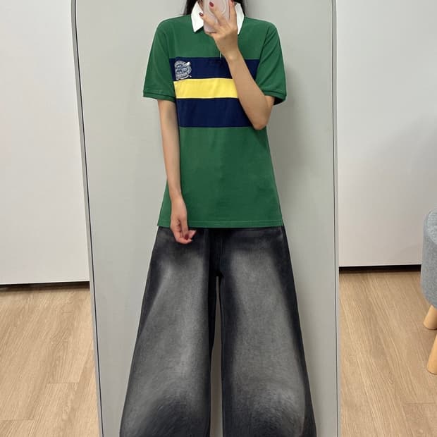 (새상품) 폴로 랄프로렌 빅로고 럭비 카라 반팔 티셔츠
