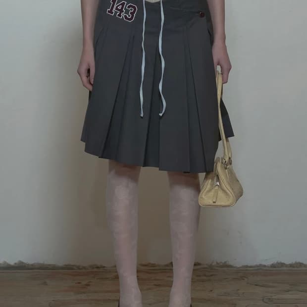 143 Asymmetrical Wrap Skirt (Charcoal)