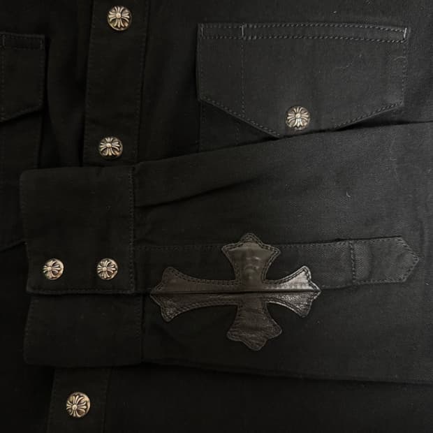 크롬하츠 블랙 워크독 셔츠 자켓