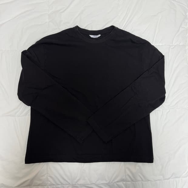 주앙옴므 크롭핏 컴팩트 코튼 롱슬리브 (차콜) M