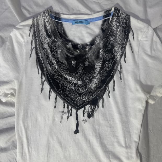 Guild prime 반다나 스톨 프린트 티셔츠 웨스턴 y2k goa