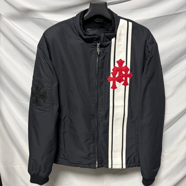 1250판매/S+급 크롬하츠 트리플 크로스 레더패치 폭스퍼 퍼자켓