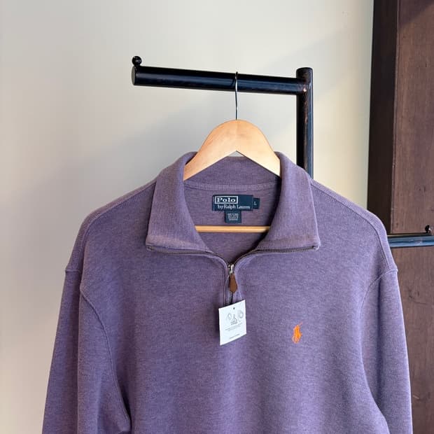 15694 - 폴로 랄프로렌 퍼플 반집업 니트