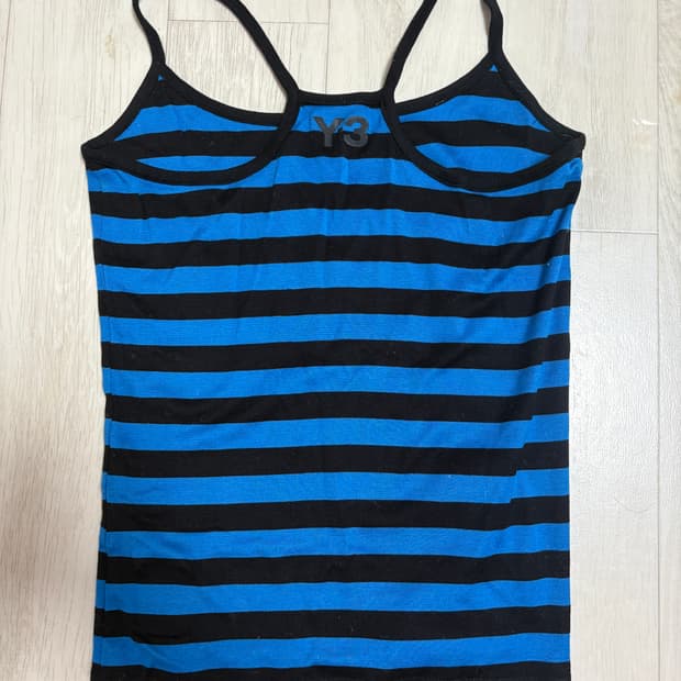 Y-3 요지야마모토 스트라이프 블루블랙 나시