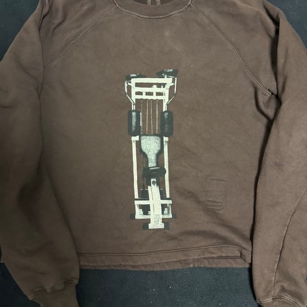 19FW Rick owens 다크쉐도우 레글런 크롭 스웻셔츠 브라운