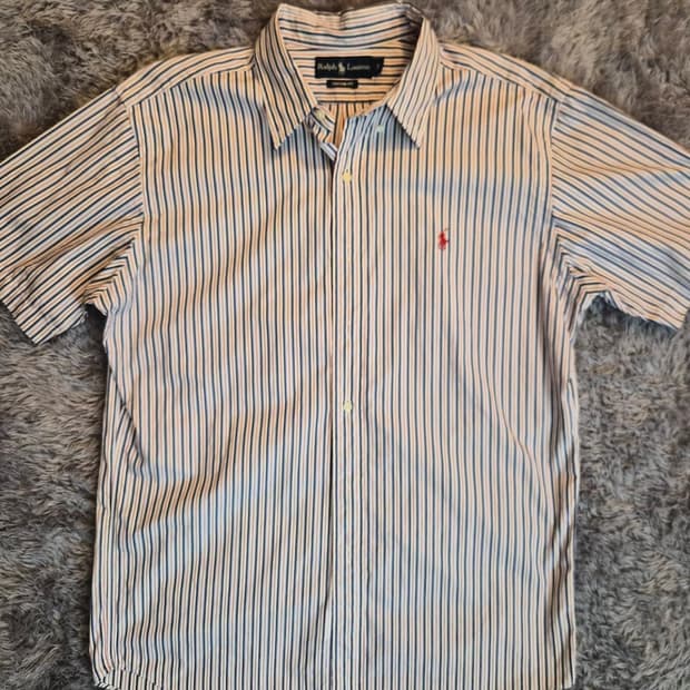 (2XL) 폴로 랄프로렌 레드 스트라이프 반팔 셔츠