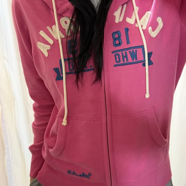후아유 핑크 후드집업 L