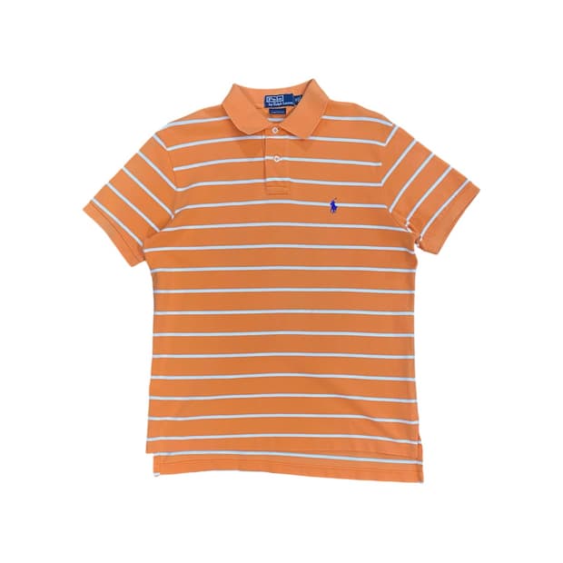 Polo Ralph Lauren 오렌지 화이트 스트라이프 반팔 티셔츠