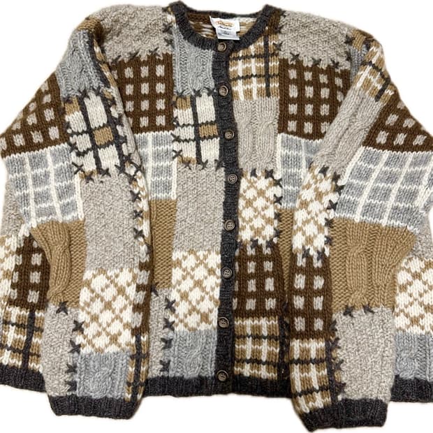 핸드메이드 패치워크 빈티지 가디건
