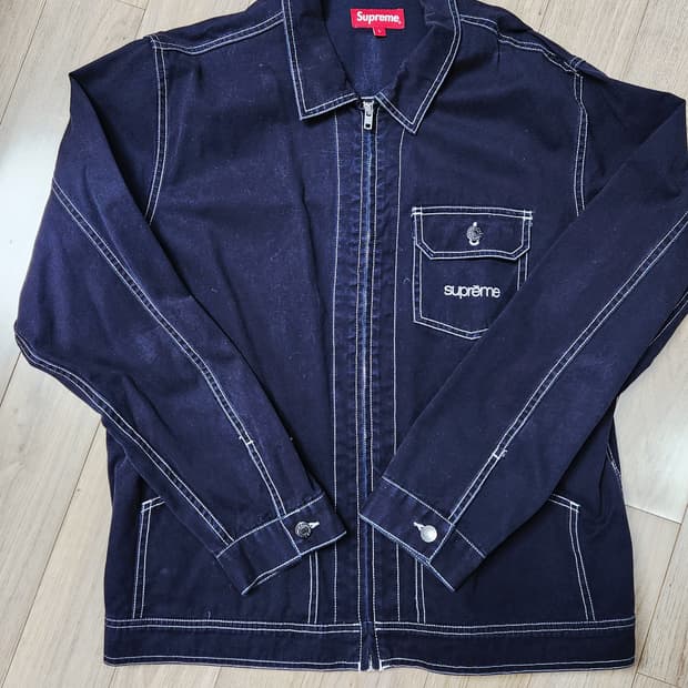 슈프림 블랙 스티치 자켓 L