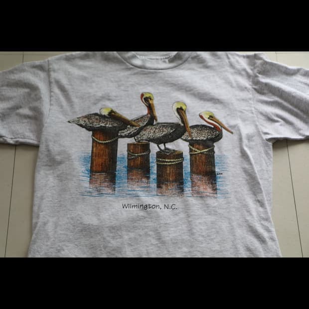 90s MADE IN USA 싱글스티치 펠리컨 그래픽 티 셔츠(L)