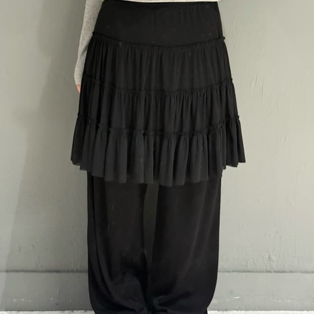 frill detail can-can sha layered skirt 