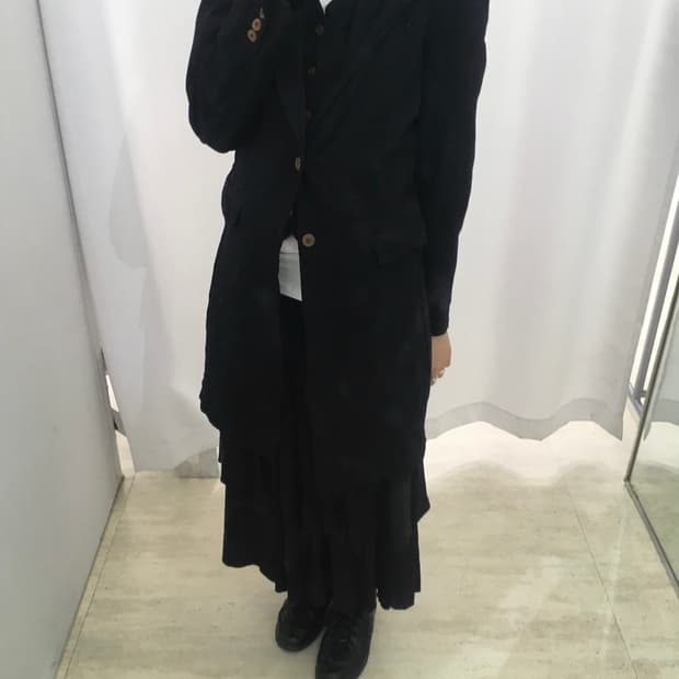 꼼데st 레이어드 롱 스커트