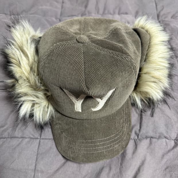 오픈 Yy 포우 퍼 코듀로이 이어플랩 캡 카키 