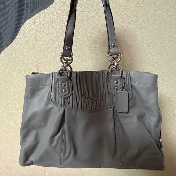 빈티지 코치 애슐리 레더 개더드 숄더백