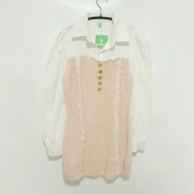오픈카라 앙고라 레이어드 원피스 F_M0278