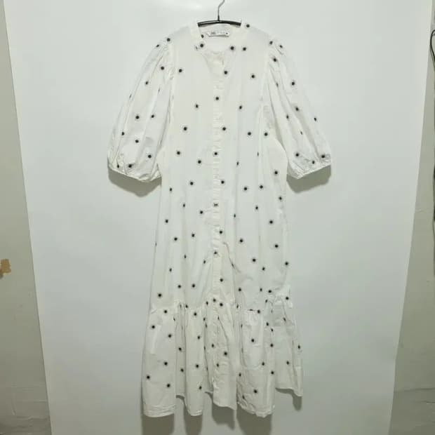 자라 벌룬 소매 자수 원피스 S_S0706