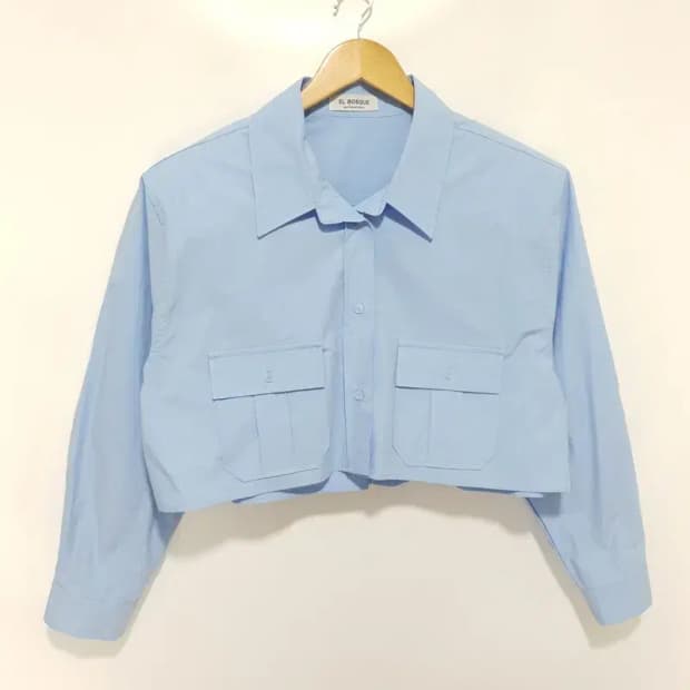 오버핏 크롭 셔츠 F_M0703