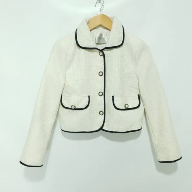 진주 카라 트위드 자켓 F_M0873