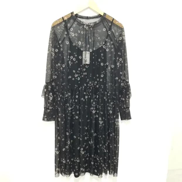 H&M 플로럴 시스루 원피스 XS_M0896