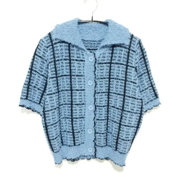반팔 카라 니트 가디건 L_S1023