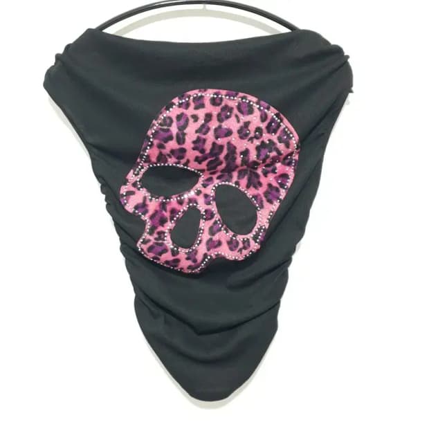 ROMWE 비대칭 넥라인 해골 셔링 민소매 티 XS_S1027