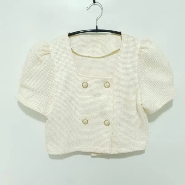 퍼프소매 크롭 트위드 자켓 F_S1053