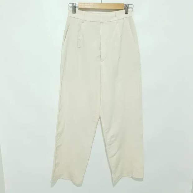 유니클로 여성 린넨 블렌드 턱 와이드 팬츠 S_S1136