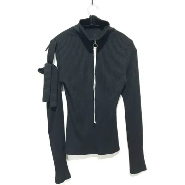 에콘 리본디테일 골지 터틀넥 니트 F_M1183