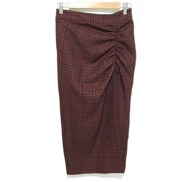 자라 셔링 체크 트임 스커트 S_M1269