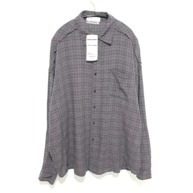 슈퍼서브 컷 오프 그런지 체크 셔츠 L_M1336
