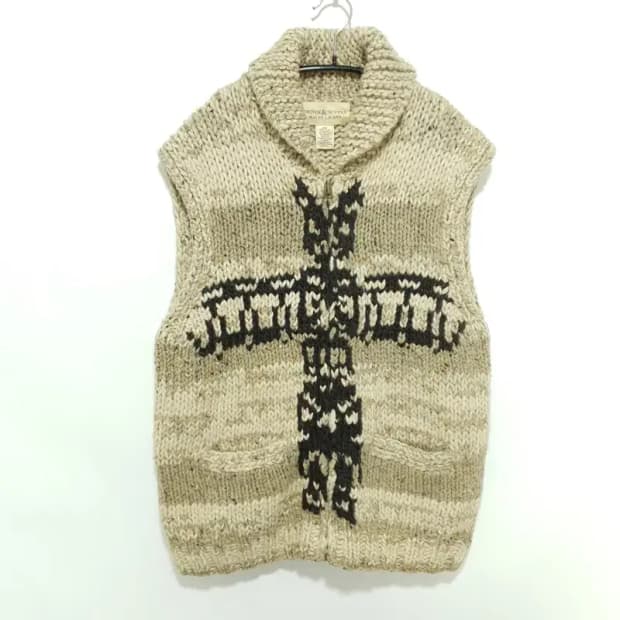 데님앤서플라이 랄프로렌 알파카 메리노울 니트 베스트 집업 M_W0337