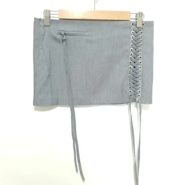 Bnfrom 비엔프롬 아일렛 레이스업 미니 스커트 M_S1317