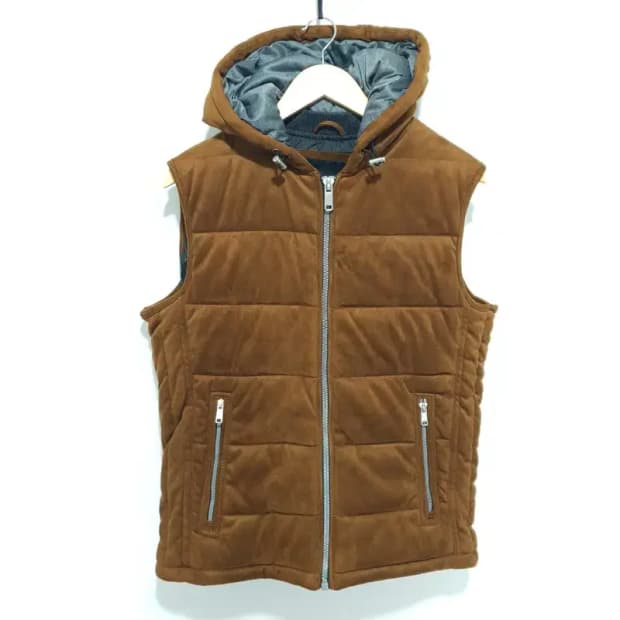 자라 맨 스웨이드 패딩 조끼 L_W0352