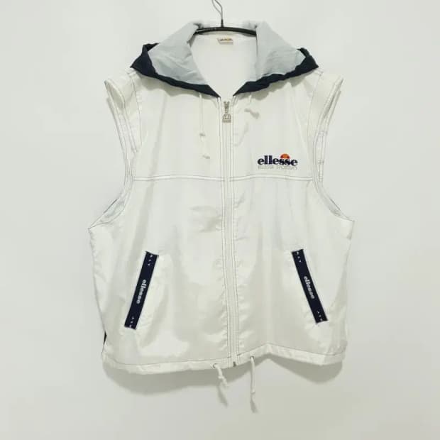 엘레쎼 90s 올드스쿨 민소매 후드집업 100_S1335