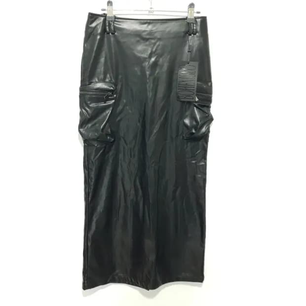 보헤미안서울 투 포켓 레더 맥시 스커트 S_M1555