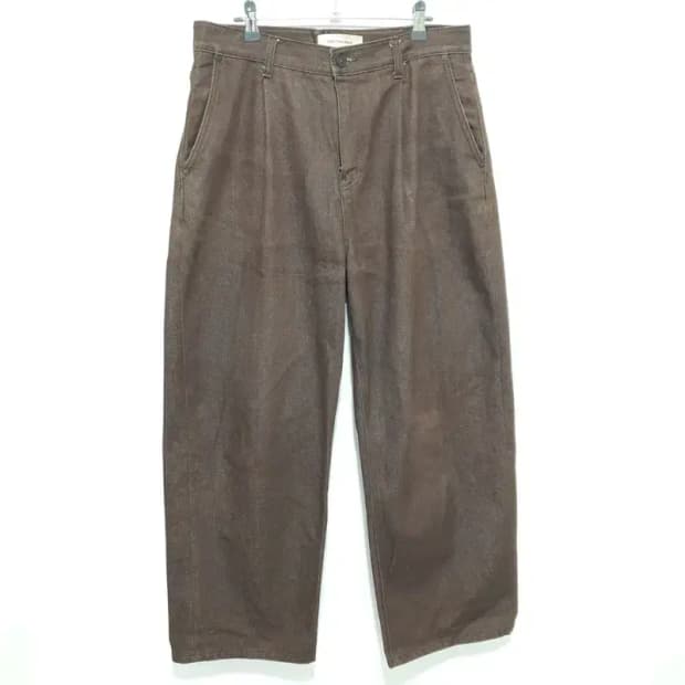 86로드 원턱 와이드 브라운 데님 팬츠 32_M1615