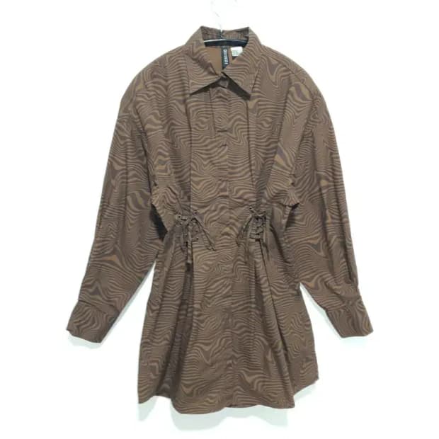 H&M 패턴 코르셋 셔츠 원피스 XXS_M1670