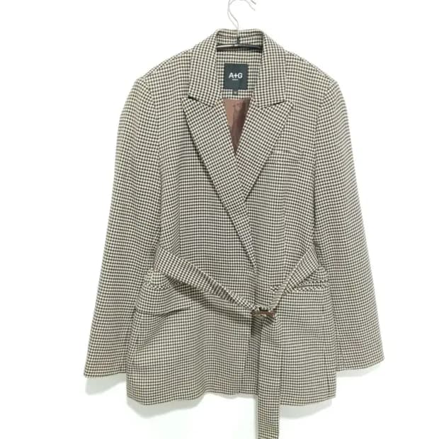 더엣지 하운드 체크 벨티드 자켓 55_M1684