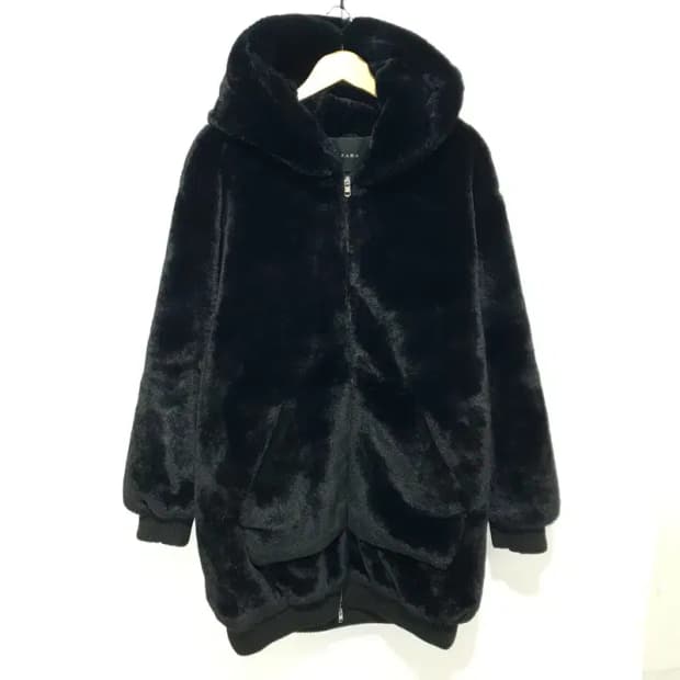 자라 퍼 롱 후드 집업 L_W0390